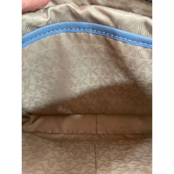 Authentic Michael Kors Saffiano Leather adjustable crossbody bag small Lt Blue - Picture 6 of 12